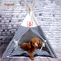 Transpirable rayada gato mascota tienda de campaña lavable lona mascota perro tipi